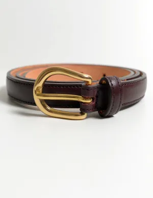 20mm Belt in Smooth Leather - Bordo