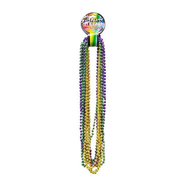 33" Mardi Gras Bead Necklaces (12 pack)