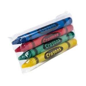 4-Color Pack Cello Wrapped Crayons, Case of 500