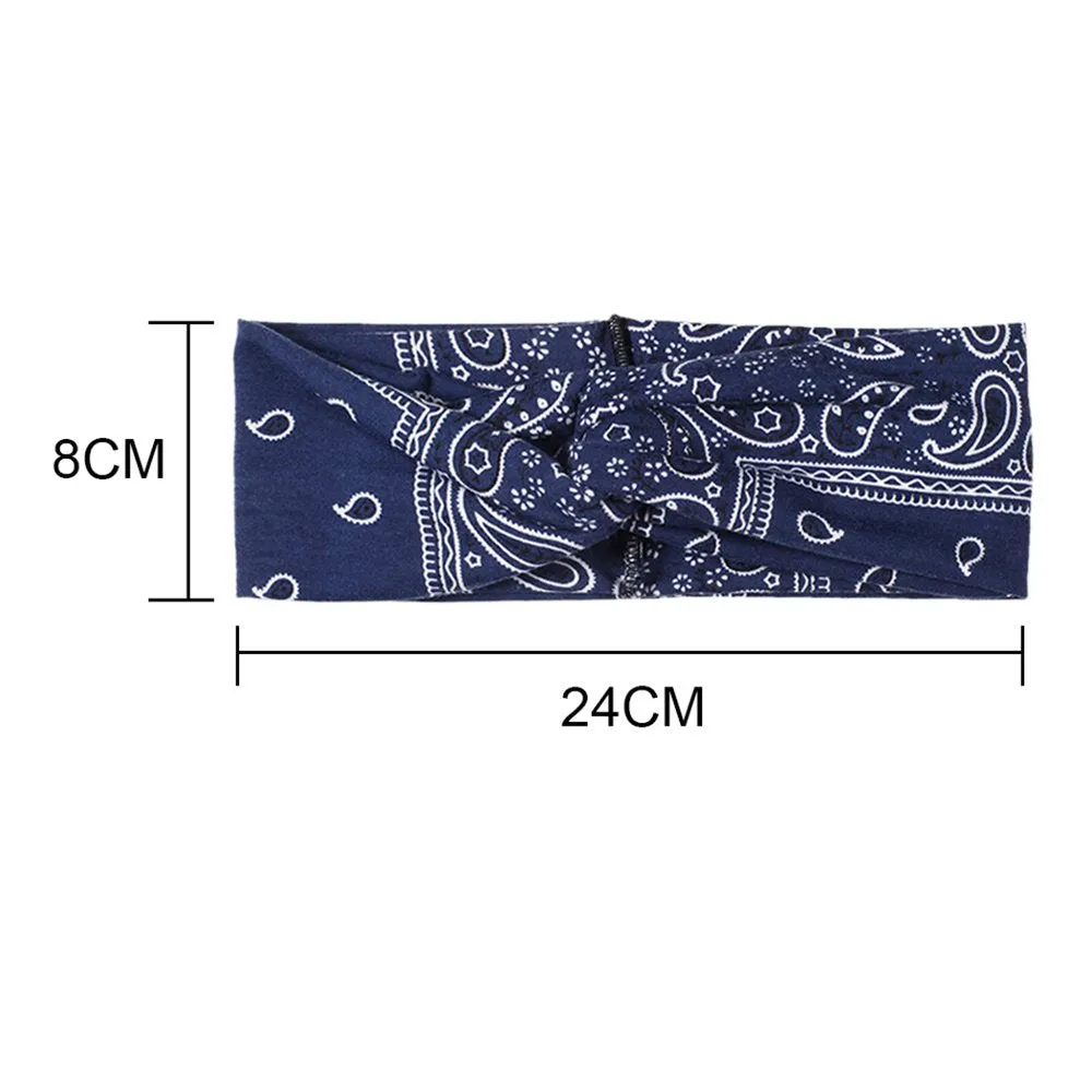 4PCS Boho Headbands for Women,  Vintage Bandana Flower Printed Head Wrap Twisted Hair Accessories