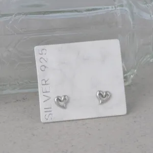 925 Silver Heart Stud Earrings