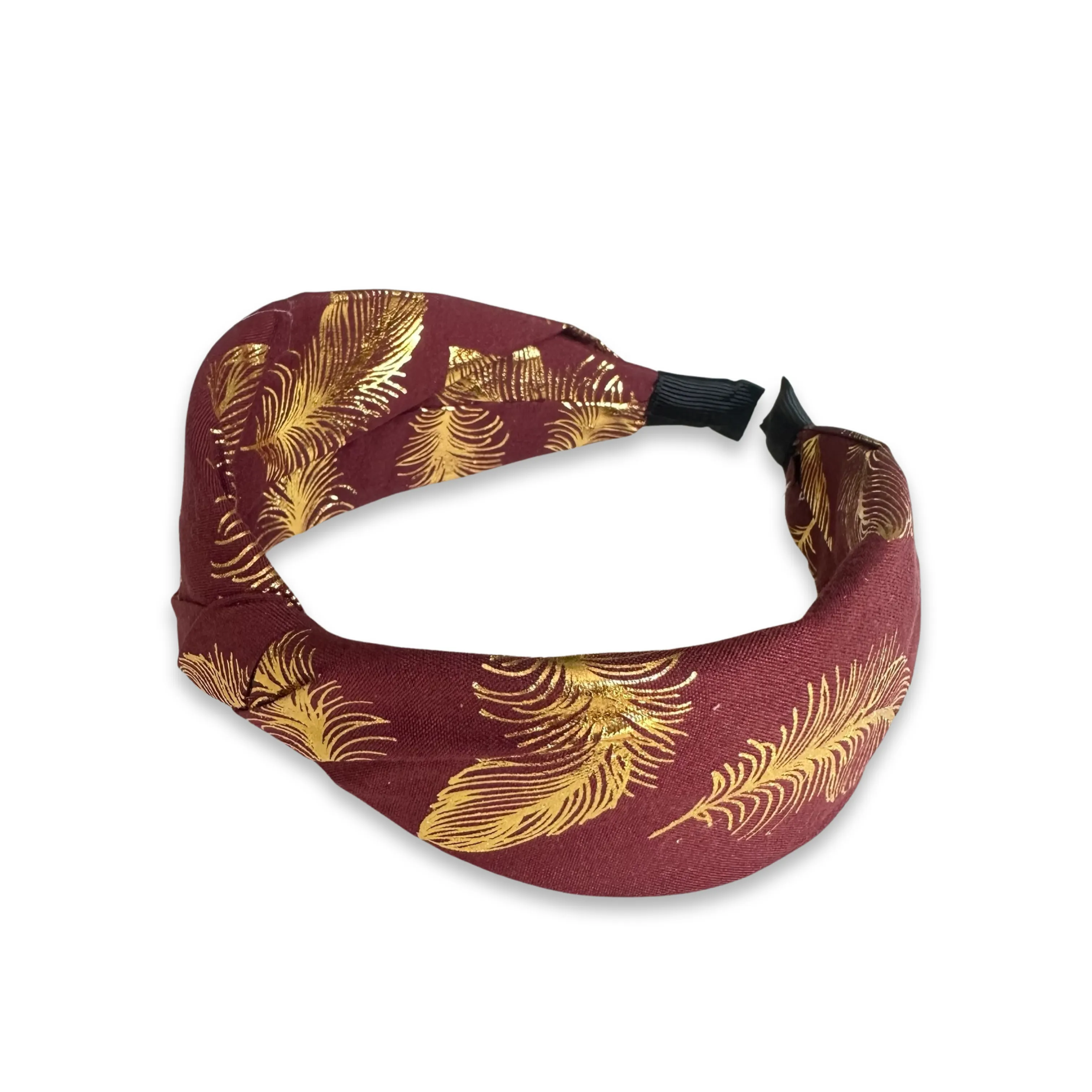 Abby Gold Feather Knot Headband