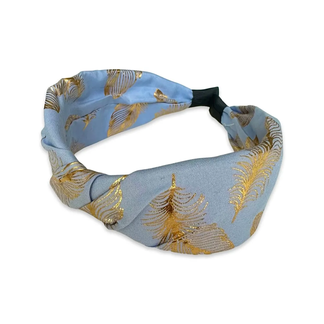 Abby Gold Feather Knot Headband