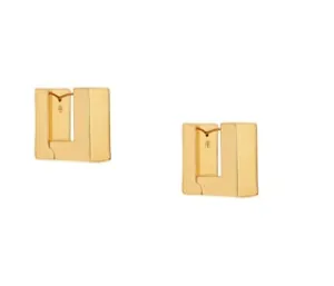 Anine Bing - Chunky Squared Hoop Earrings in Gold