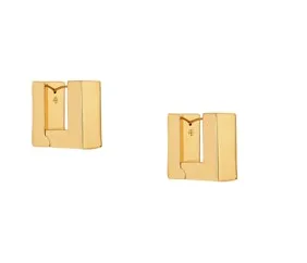 Anine Bing - Chunky Squared Hoop Earrings in Gold