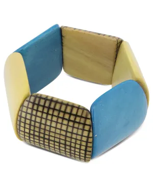 Art Deco Wood Stretch Bracelet