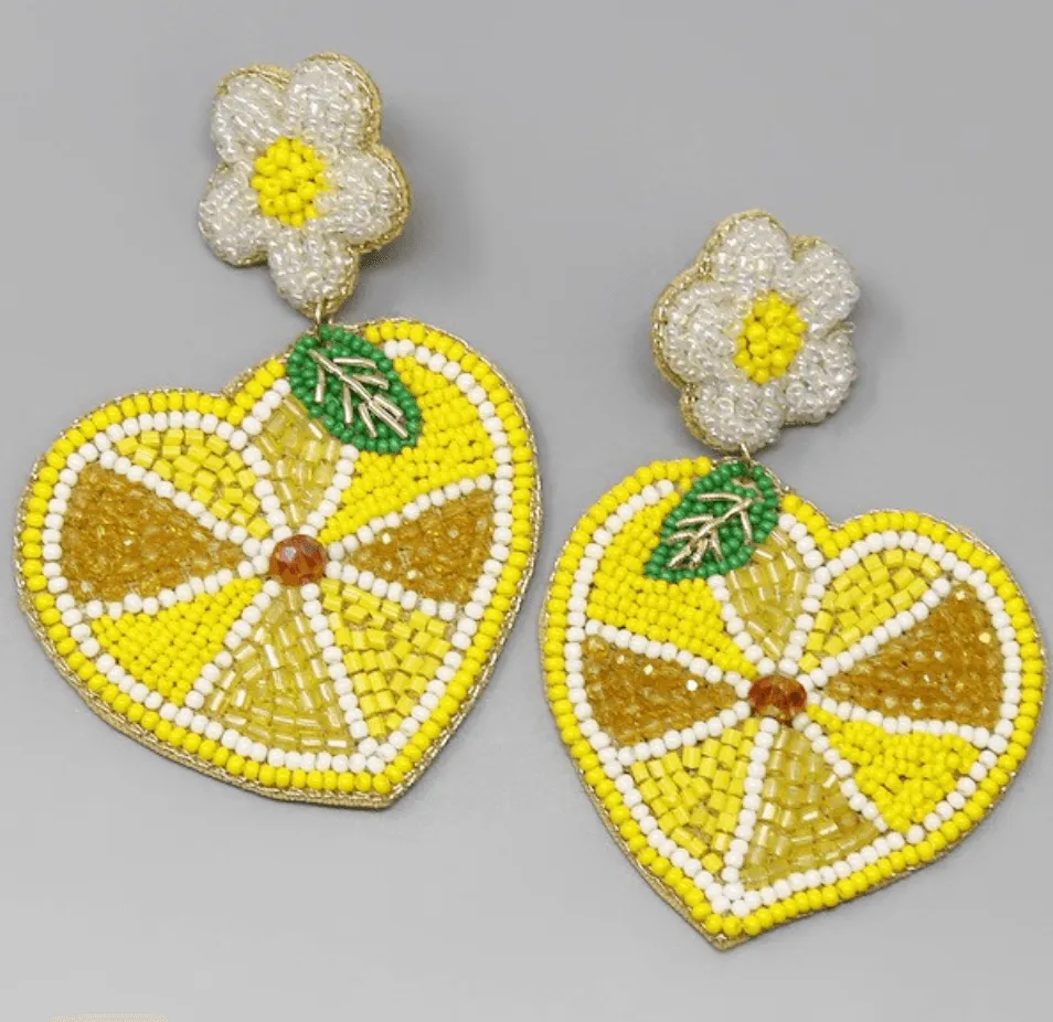 Beaded Fruit Earrings in a Veriety of styles