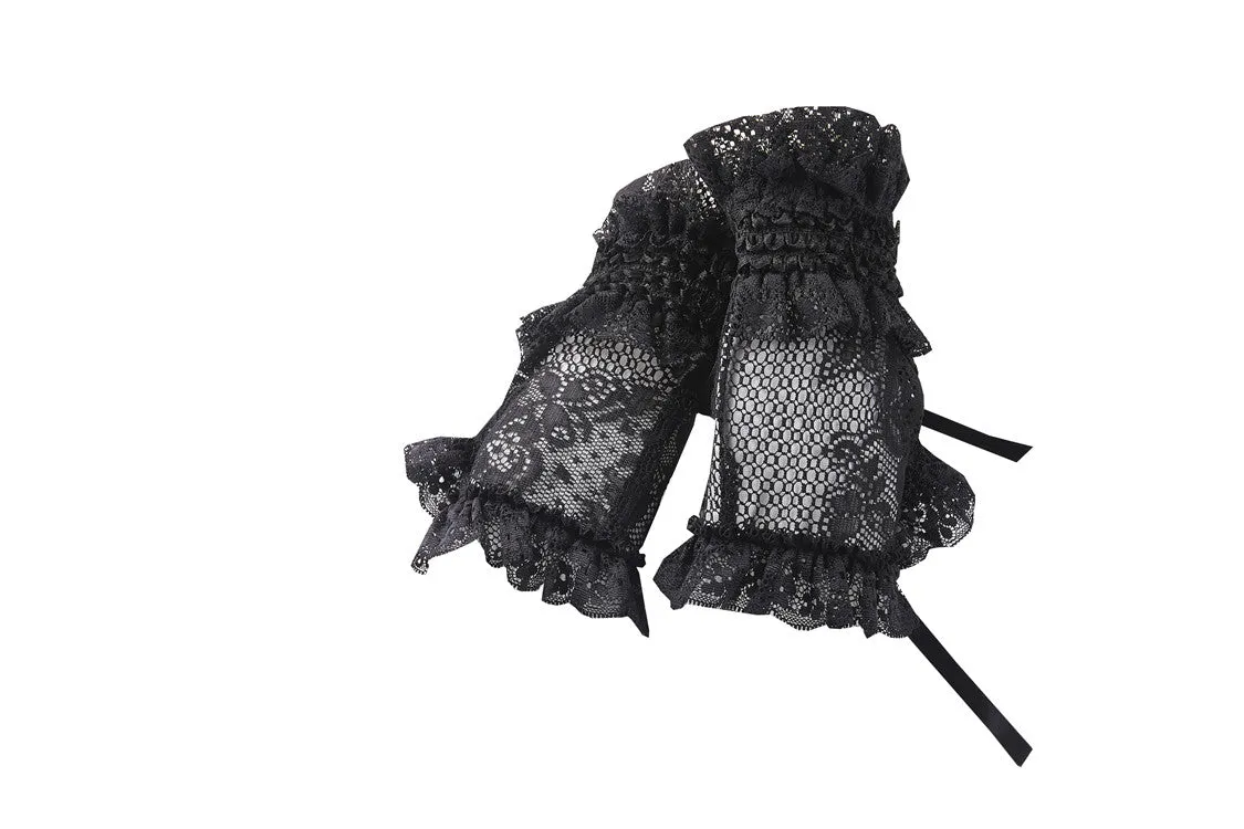 Black lolita lace gloves AGL005