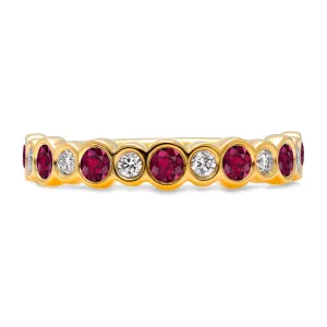 Bubbly Ruby and Diamond Ring