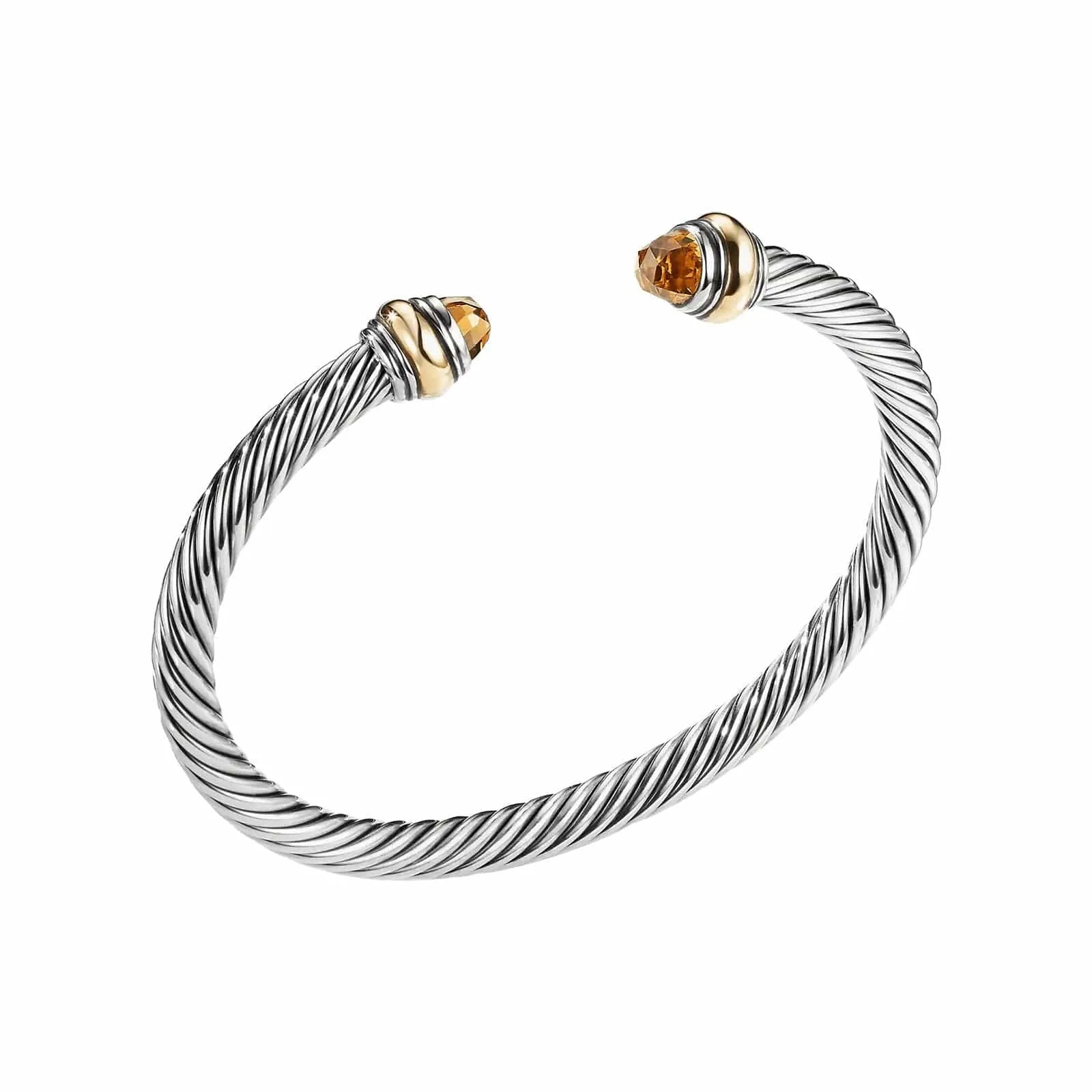 Cable Classic Bracelet in Citrine with 14K Yellow Gold (5mm)