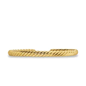 Cable Cuff Bracelet in 18K Yellow Gold, 6mm, Size Medium