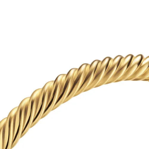 Cable Cuff Bracelet in 18K Yellow Gold, 6mm, Size Small