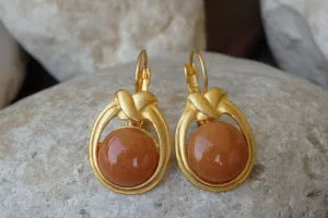 Carnelian orange earrings