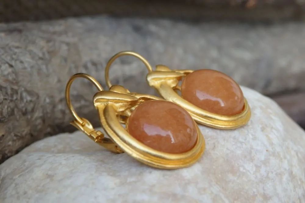 Carnelian orange earrings