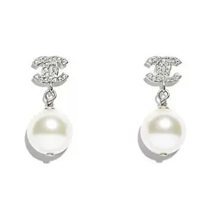 CC Pearl Earrings in 925 Sterling Silver