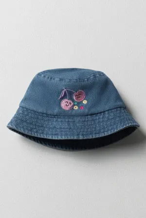 Cherry Denim Bucket Hat Blue