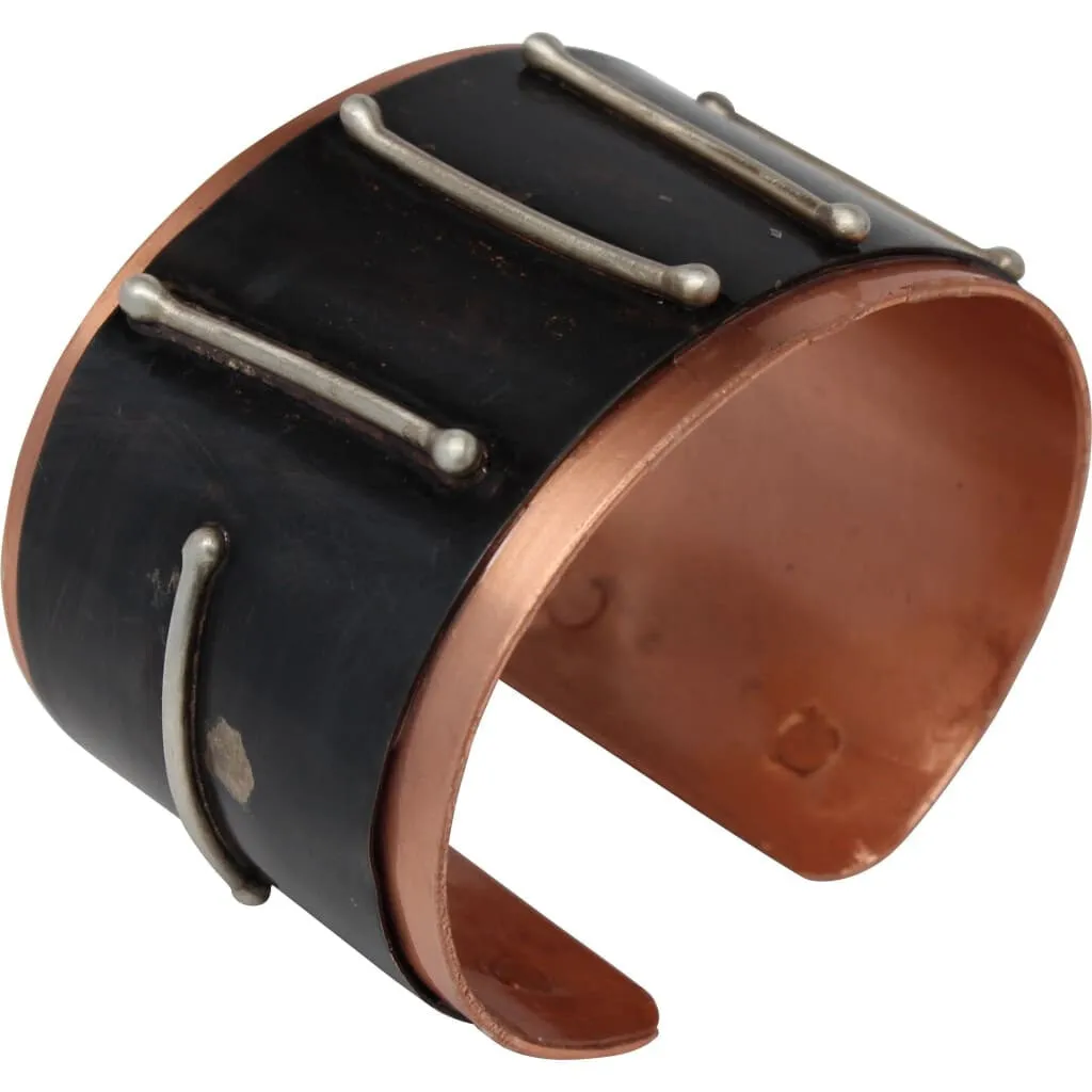 Copper and Silver Stripes Drama Cuff