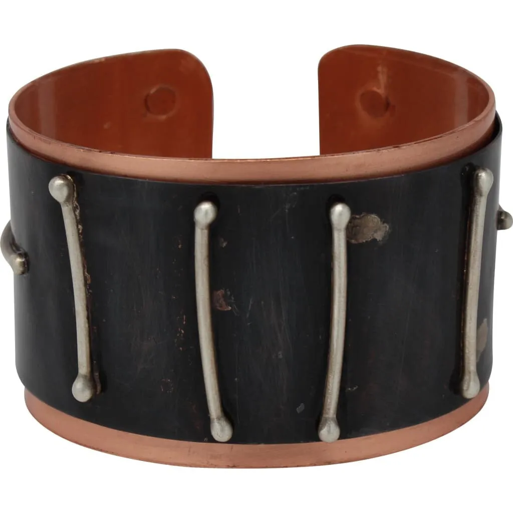 Copper and Silver Stripes Drama Cuff