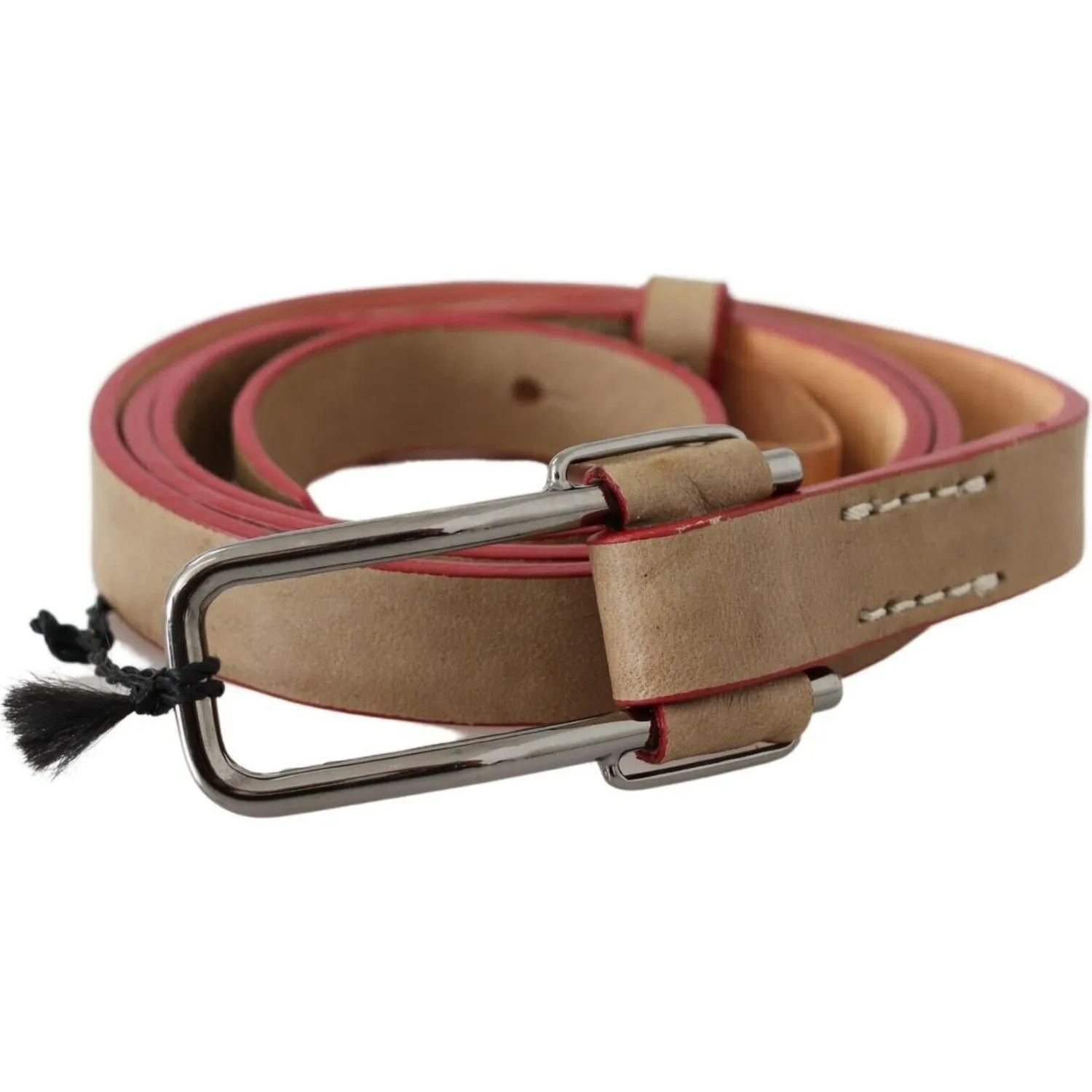 Costume National Beige Leather Fashion Belt