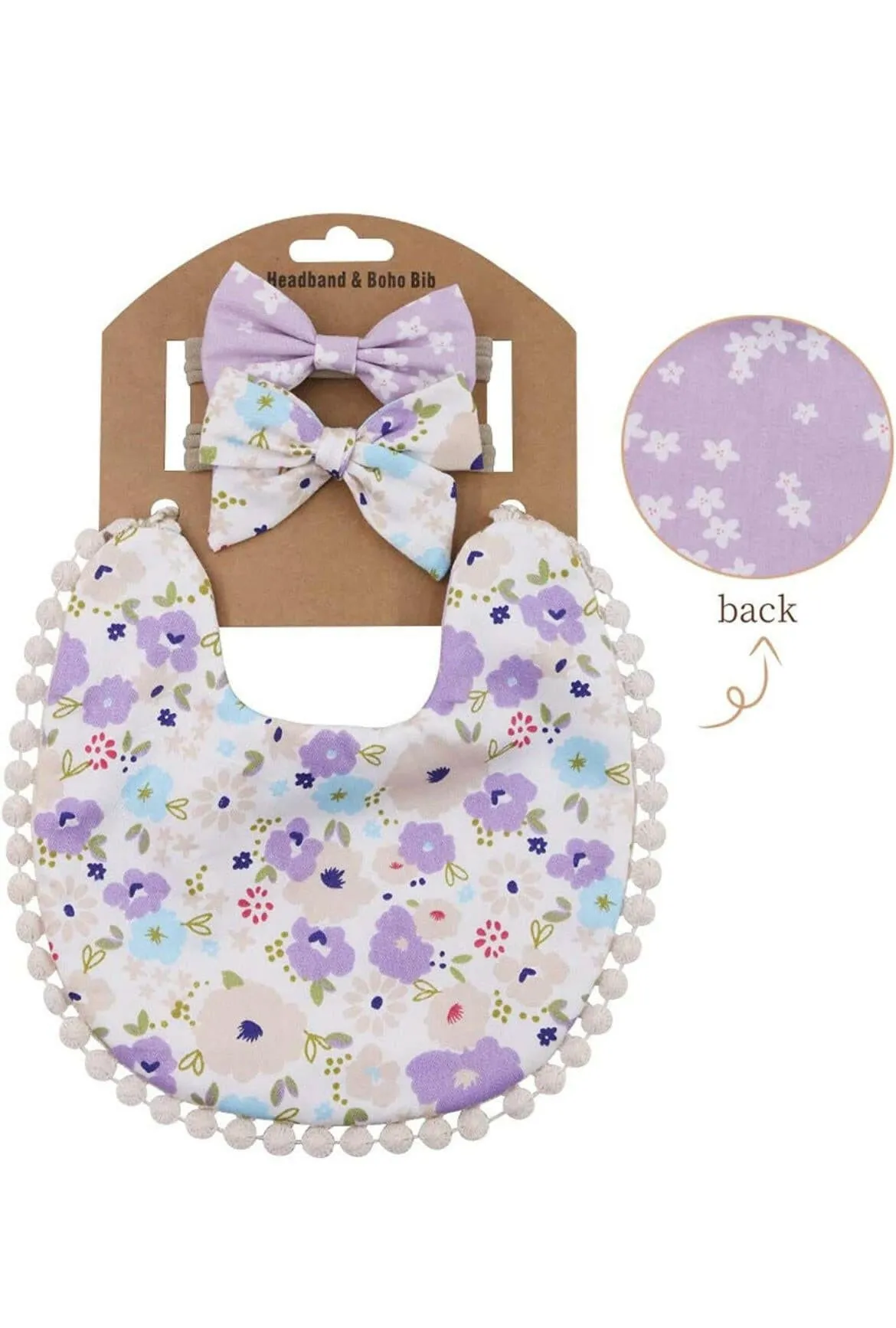 Cotton Double Sided Adjustable Bibs with bandana for baby girl