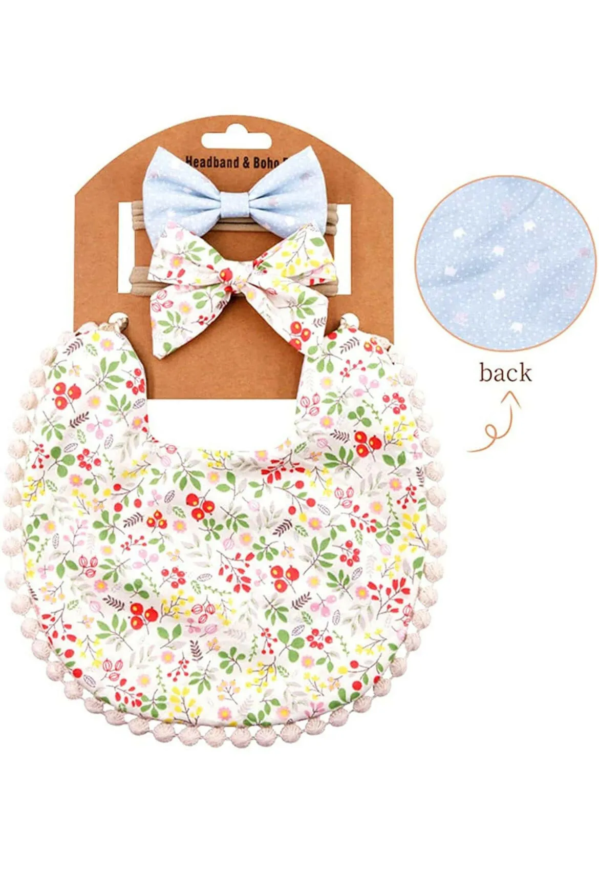 Cotton Double Sided Adjustable Bibs with bandana for baby girl