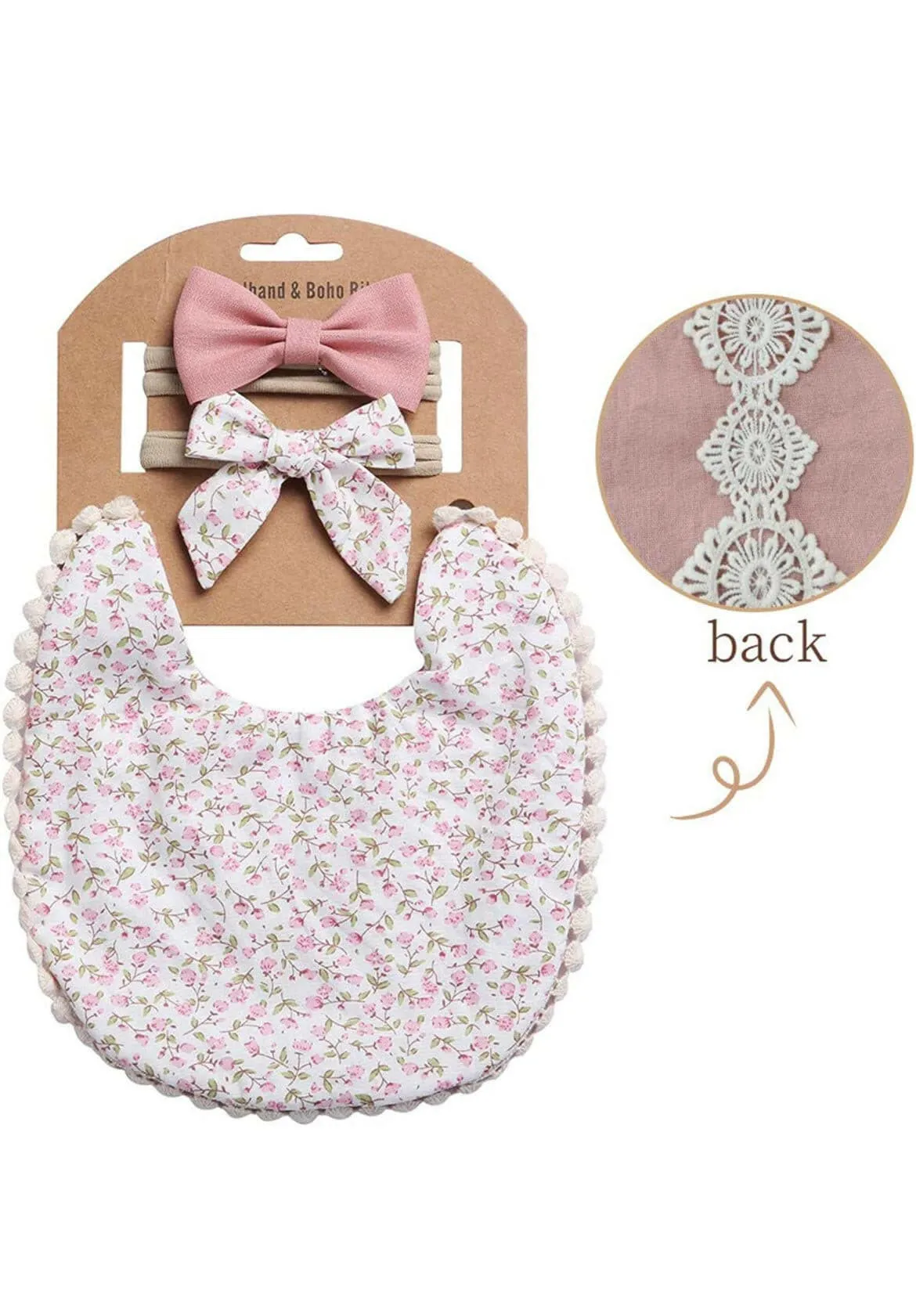 Cotton Double Sided Adjustable Bibs with bandana for baby girl