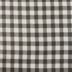 Crepe Chiffon - DAISY - Big Checks - Black