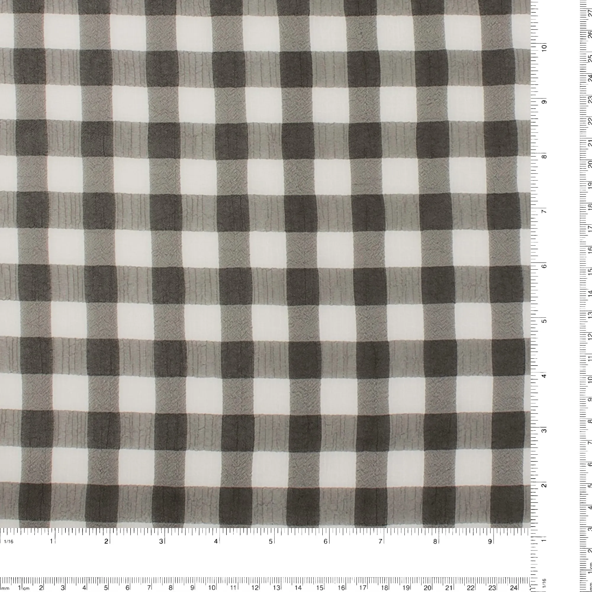 Crepe Chiffon - DAISY - Big Checks - Black