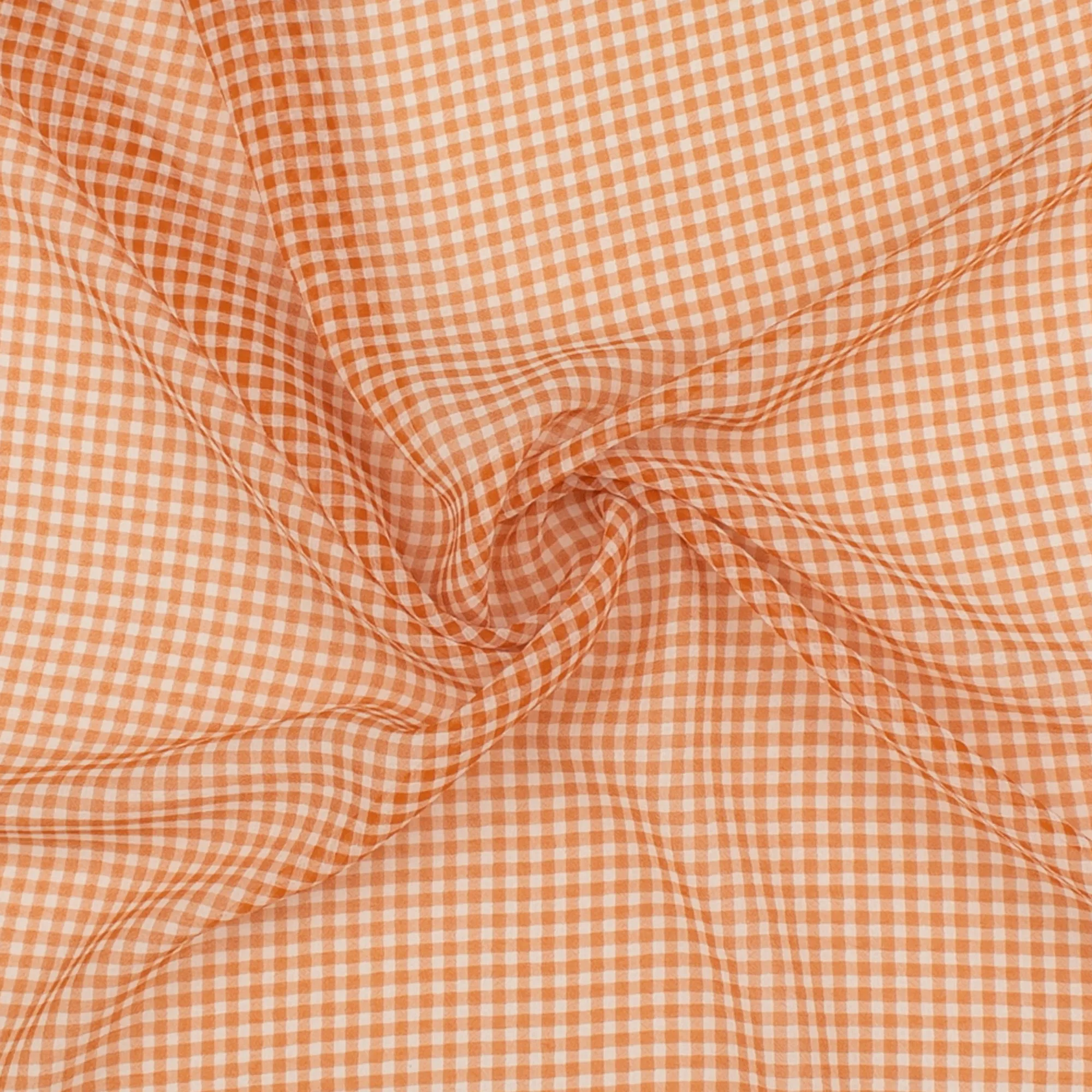 Crepe Chiffon - DAISY - Small Checks - Brown