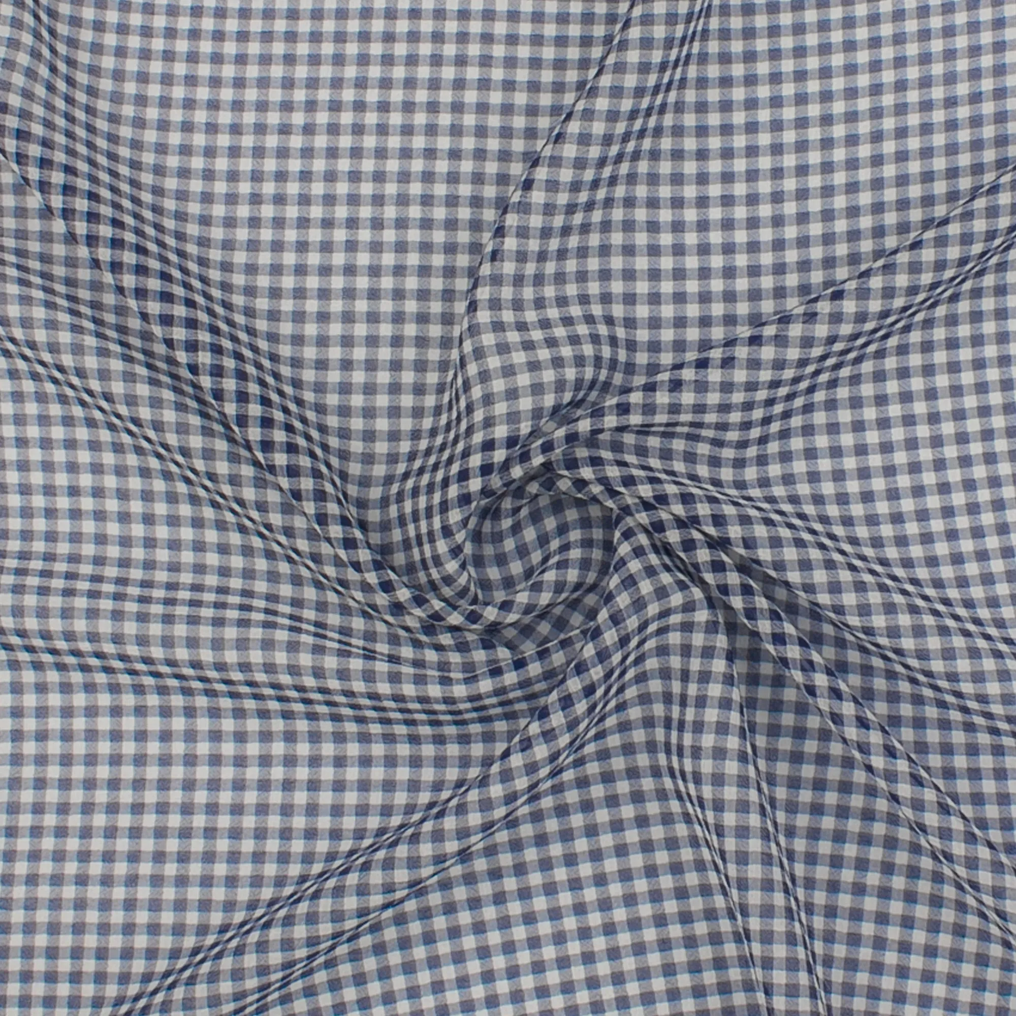 Crepe Chiffon - DAISY - Small Checks - Navy