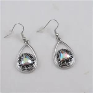 Crystal & Silver Drop Earrings