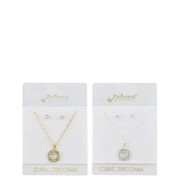 Cubic Zirconia Necklace 35009GS (12 units)