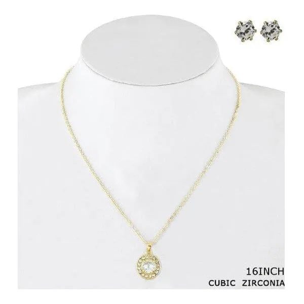 Cubic Zirconia Necklace 35009GS (12 units)