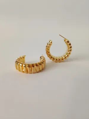 Dazzling Curled Hoop Earrings