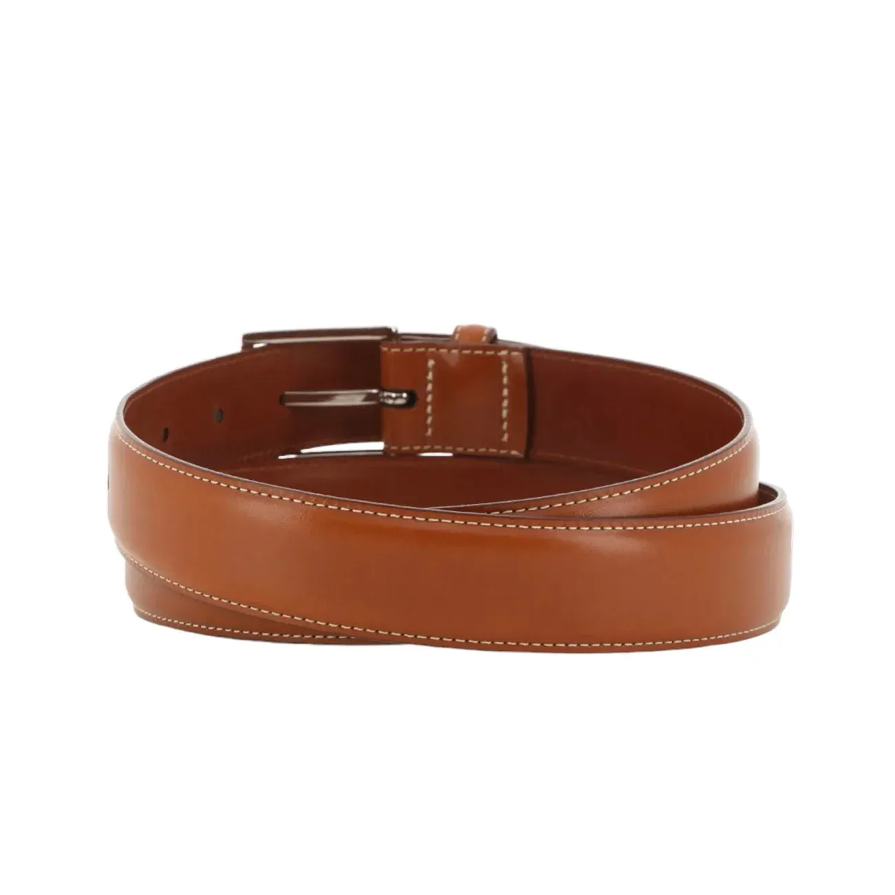 Dazzlo Calf Leather Dress Belt - Tan/Black - 32" / 42"