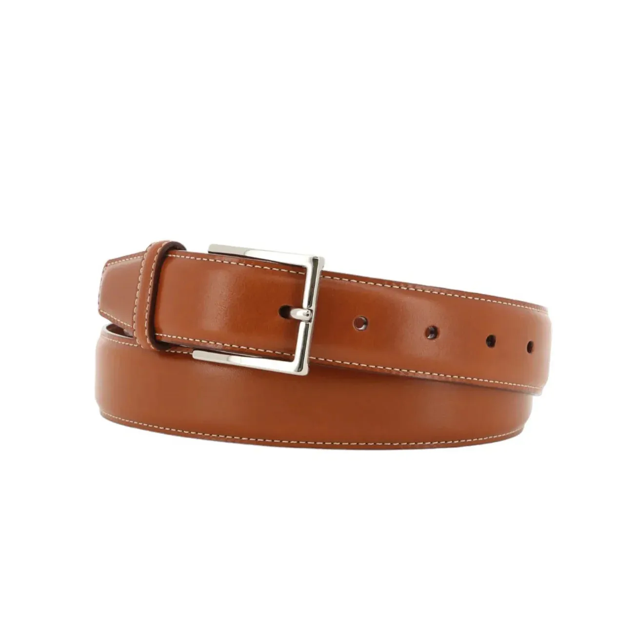 Dazzlo Calf Leather Dress Belt - Tan/Black - 32" / 42"