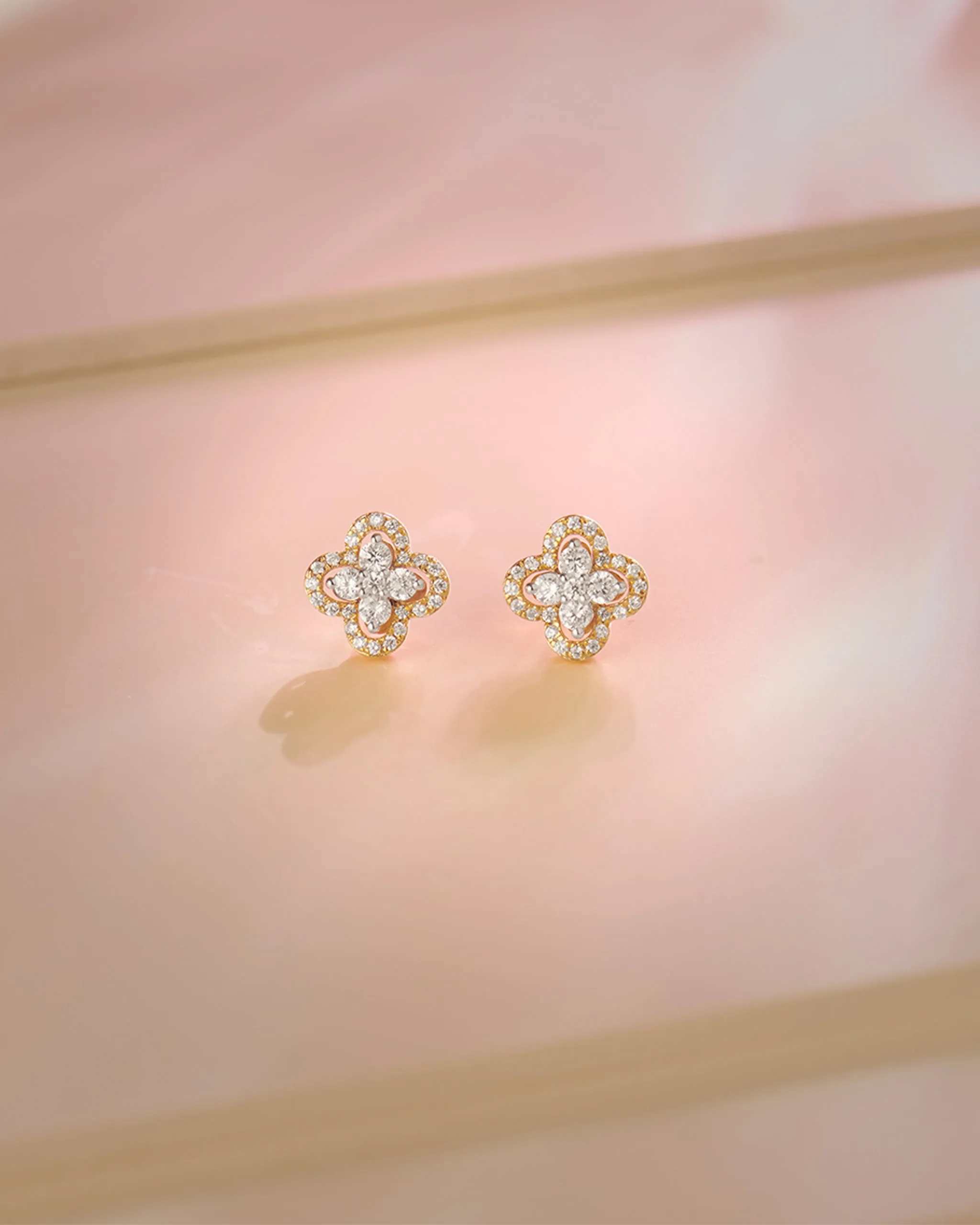 Elegant Clover Diamond Earrings