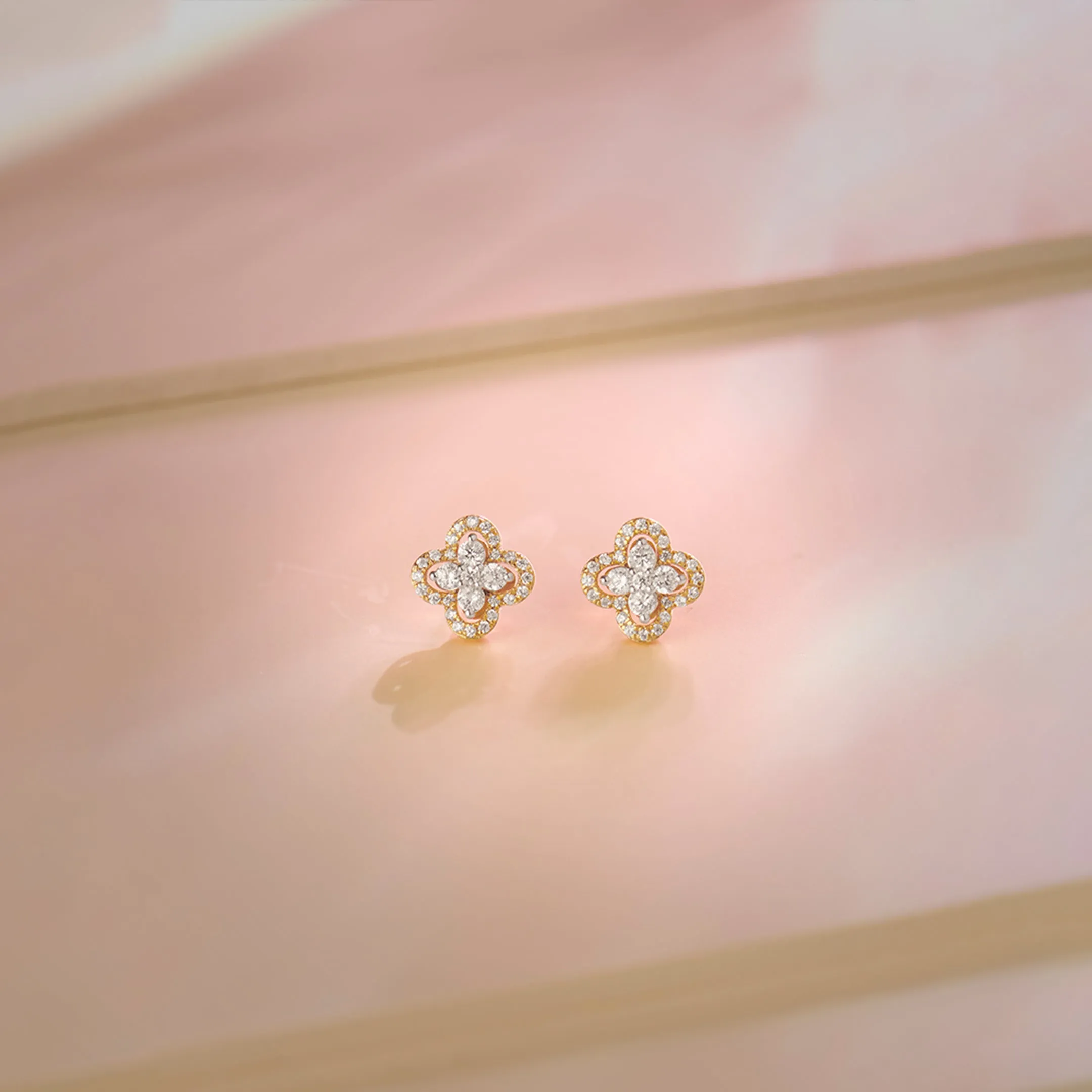 Elegant Clover Diamond Earrings