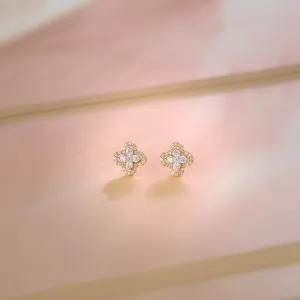 Elegant Clover Diamond Earrings