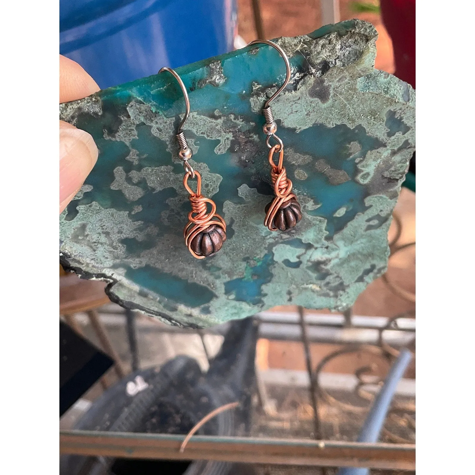 Elegant Copper Dangle Earrings