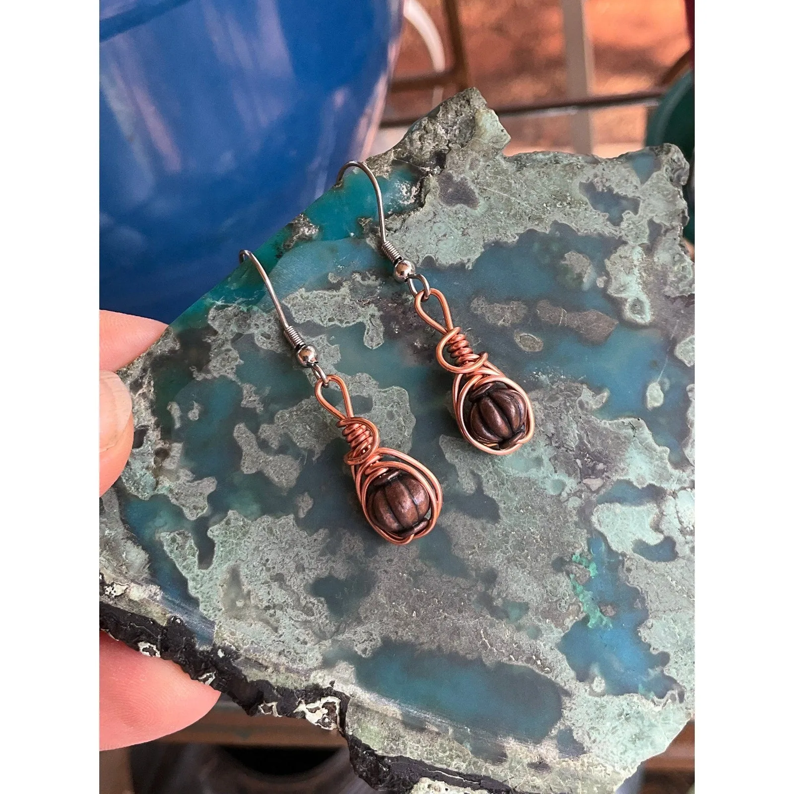 Elegant Copper Dangle Earrings