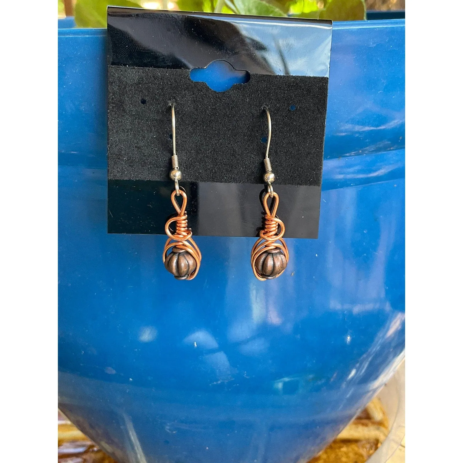 Elegant Copper Dangle Earrings