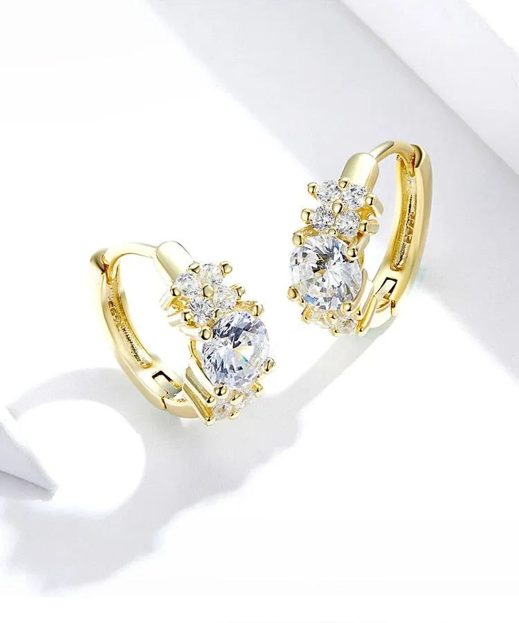 Elegant Crystal Round Hoop Earrings