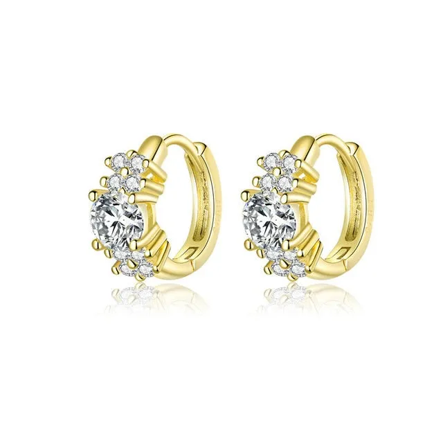 Elegant Crystal Round Hoop Earrings