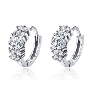 Elegant Crystal Round Hoop Earrings