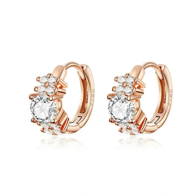 Elegant Crystal Round Hoop Earrings