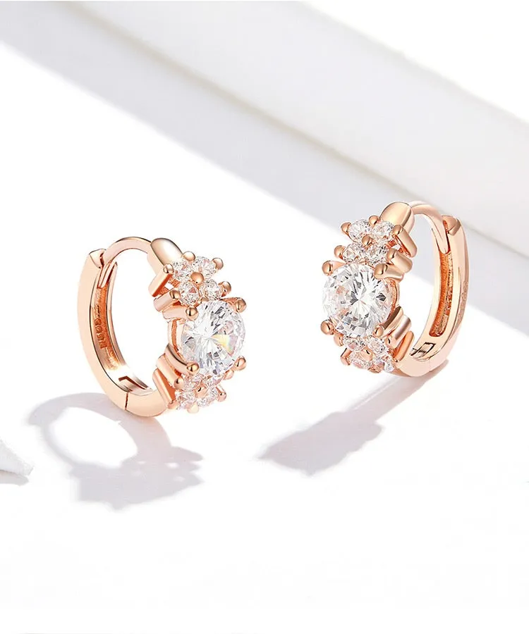 Elegant Crystal Round Hoop Earrings