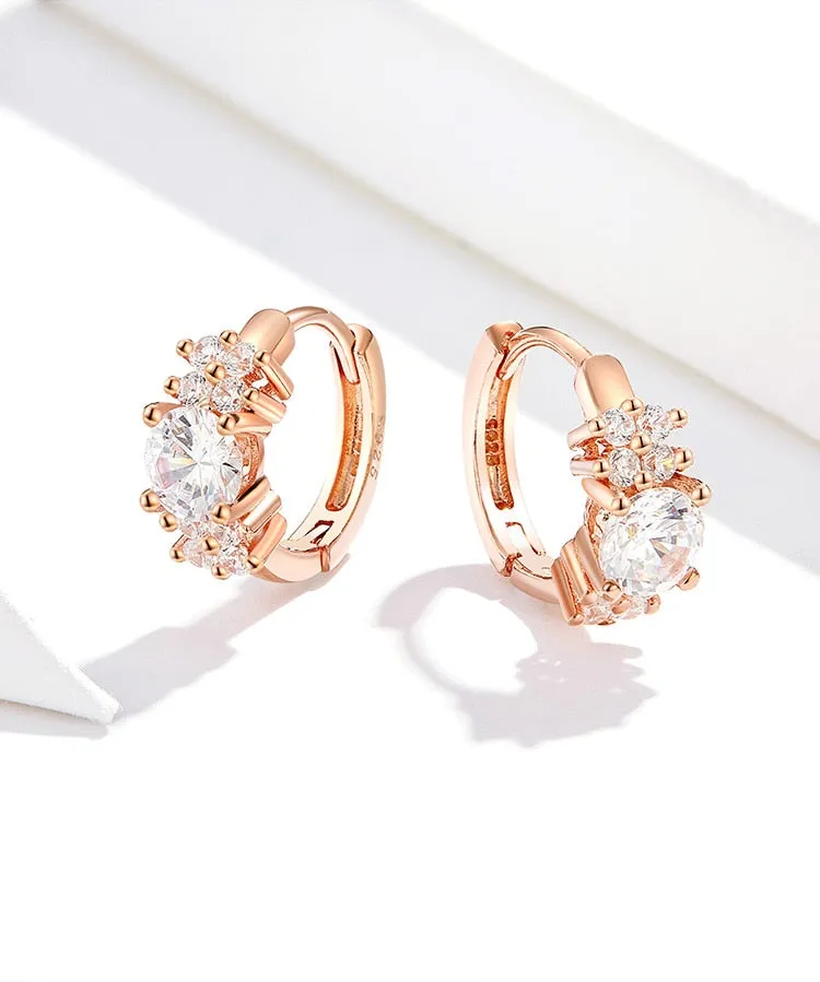 Elegant Crystal Round Hoop Earrings