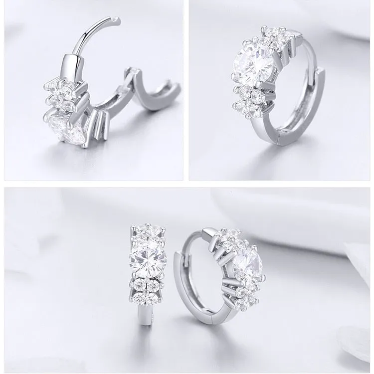 Elegant Crystal Round Hoop Earrings