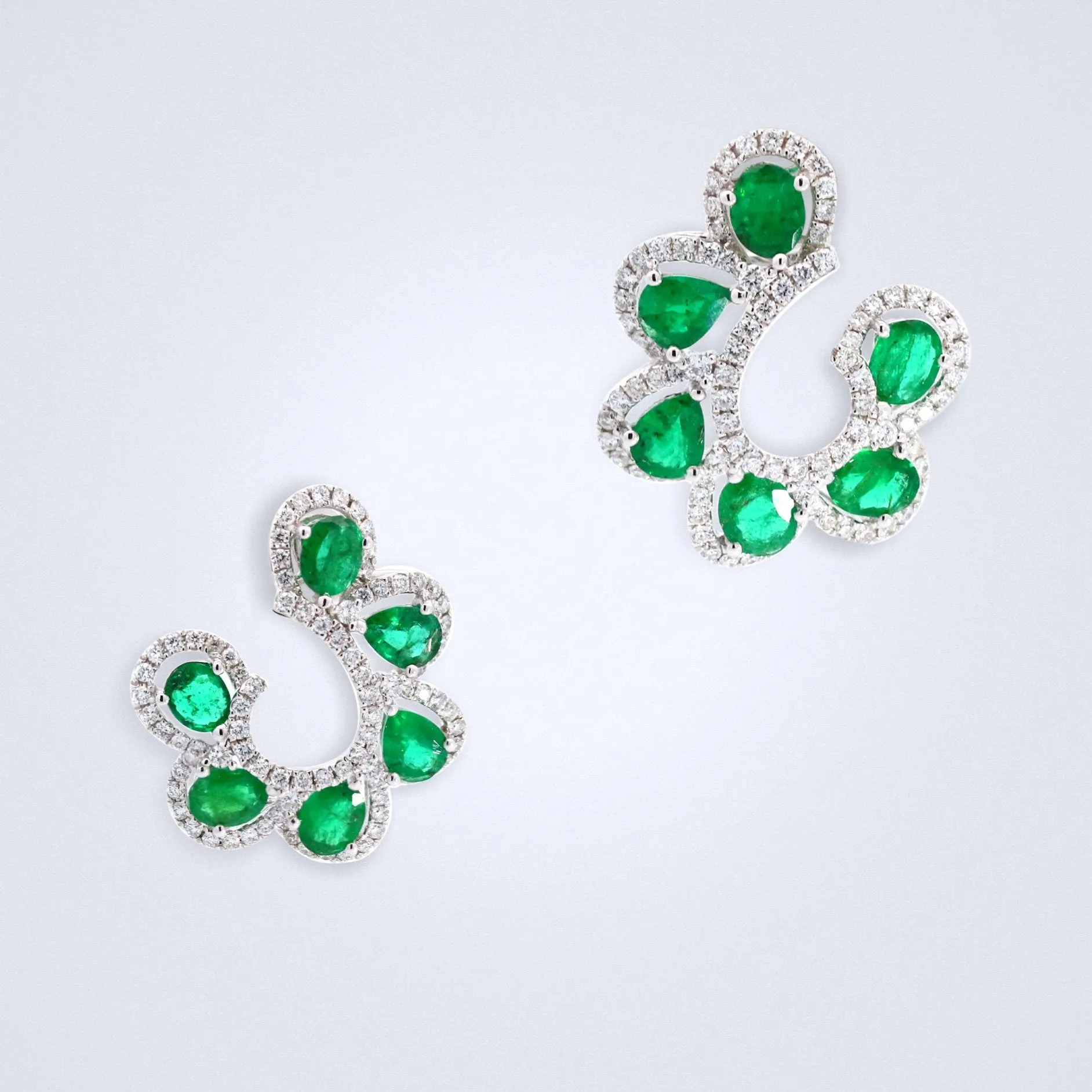 Elegant Emerald Diamond Earrings